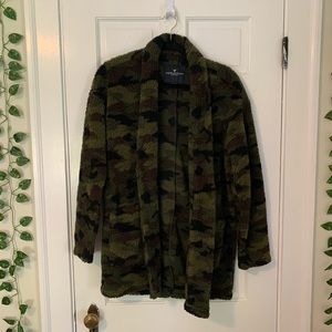 Camo Sherpa cardigan